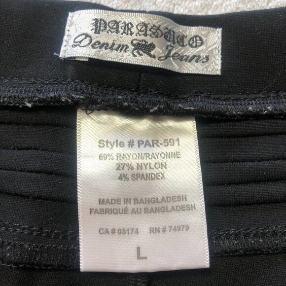 Parasuco Black Stretch With Ribbing Textured Front Moto Pants Size Large - Picture 4 of 11